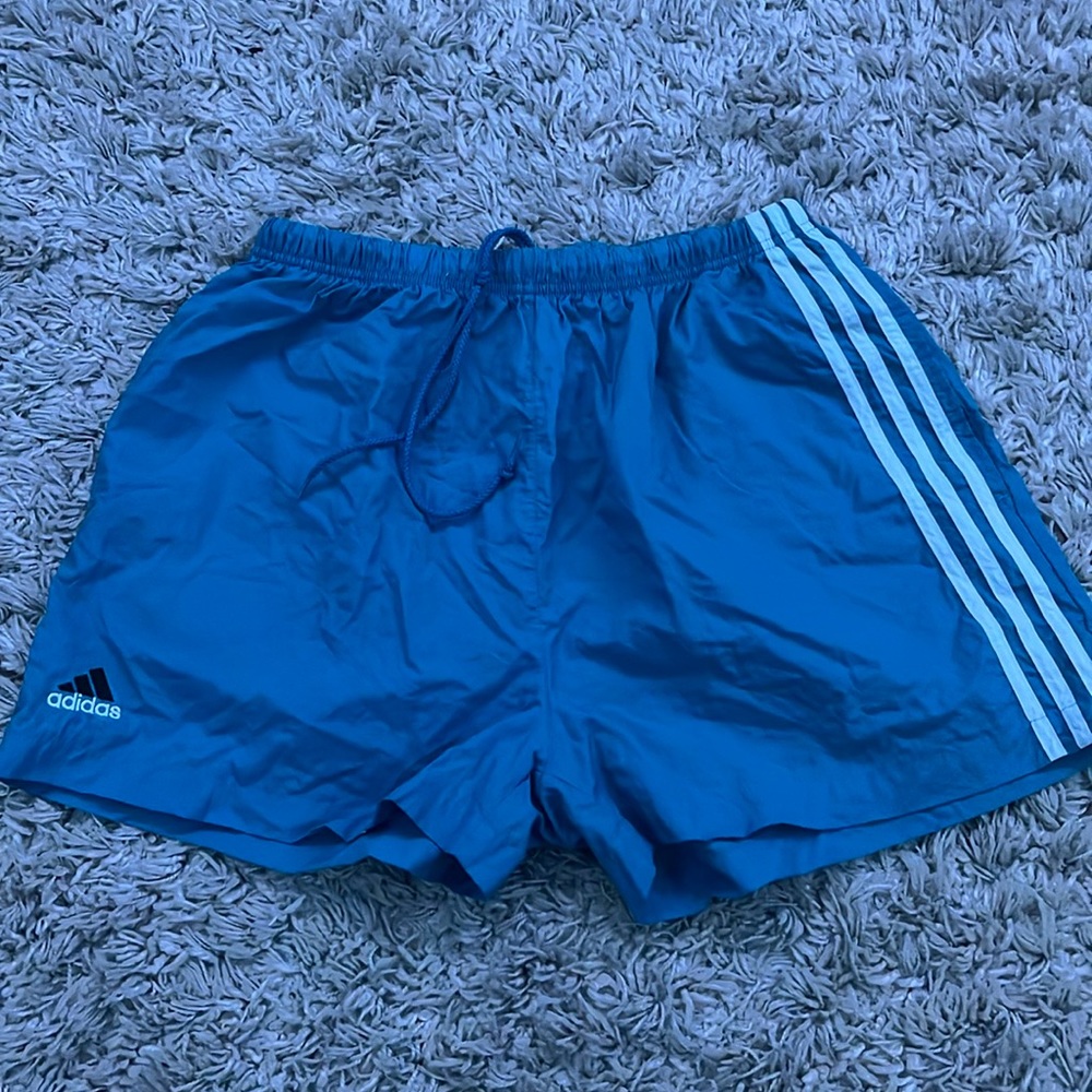 Adidas blue shorts, size large